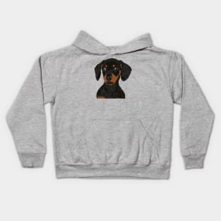 Close Up Dachshund Head for Dachshund Parents Kids Hoodie